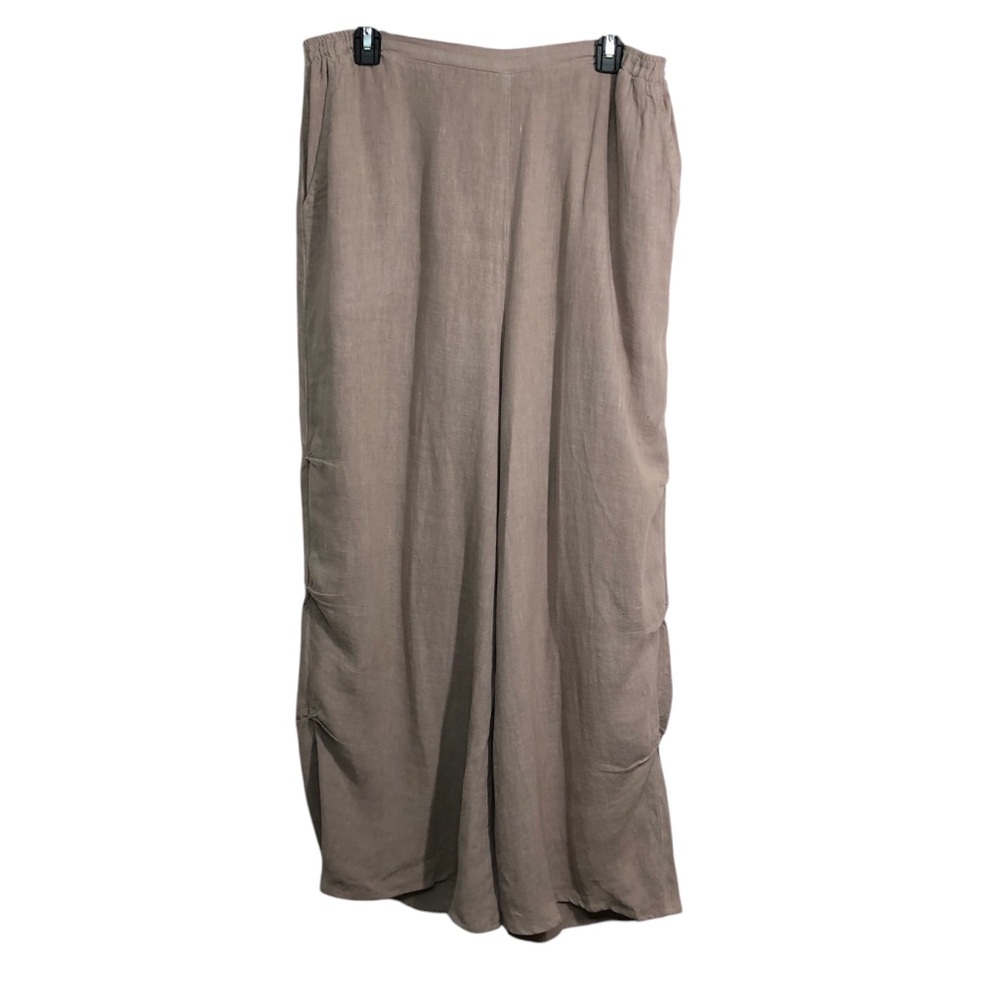 Match Point LP163 Wide Leg‎ PreShrunk Relaxed Linen Pants Front Pockets